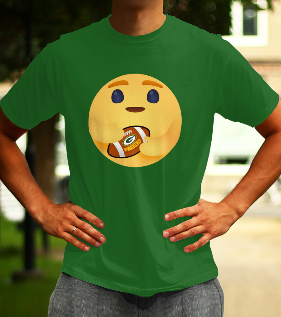 Care Emoji Hugs Green Bay Packers Football T-Shirt