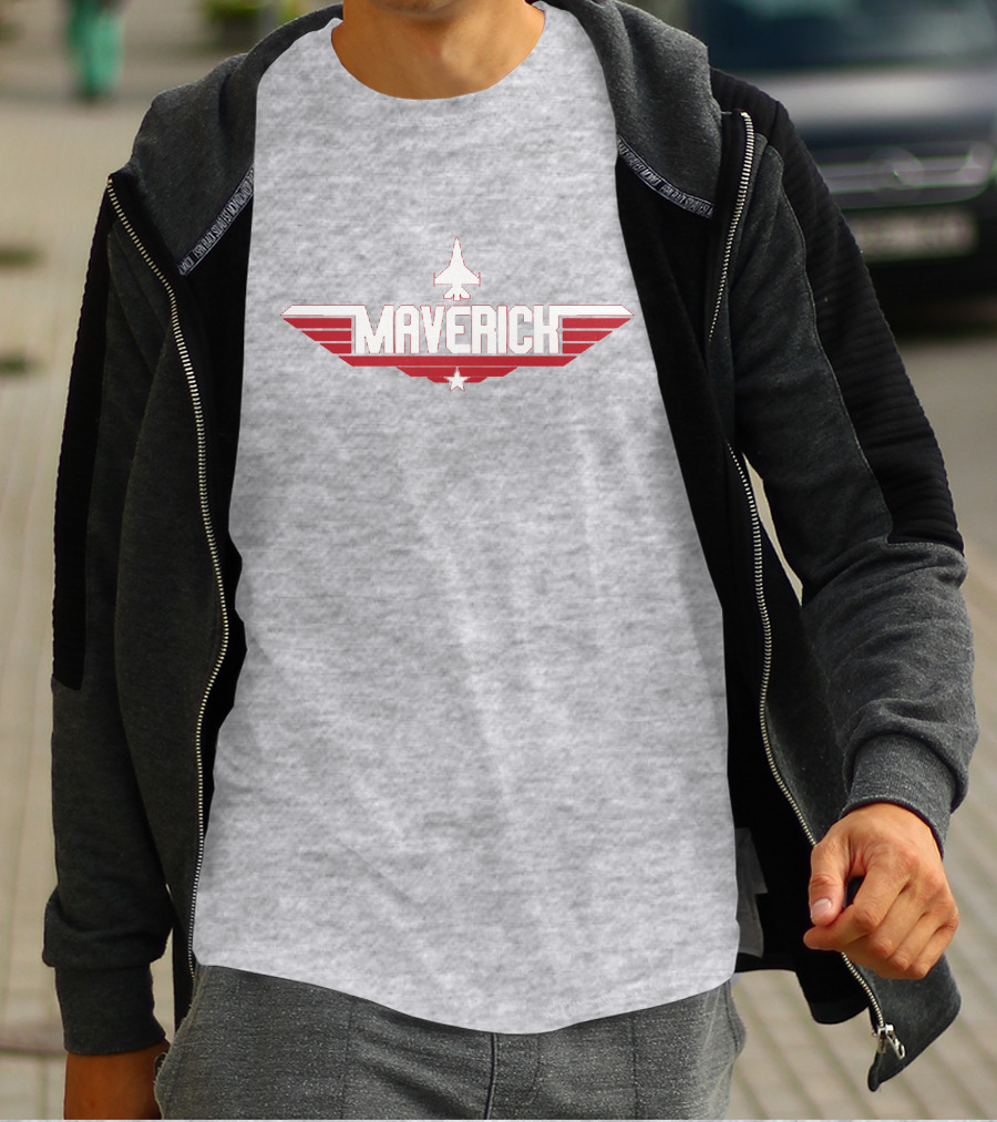 Maverick Fighter Jet Winged Emblem T-Shirt