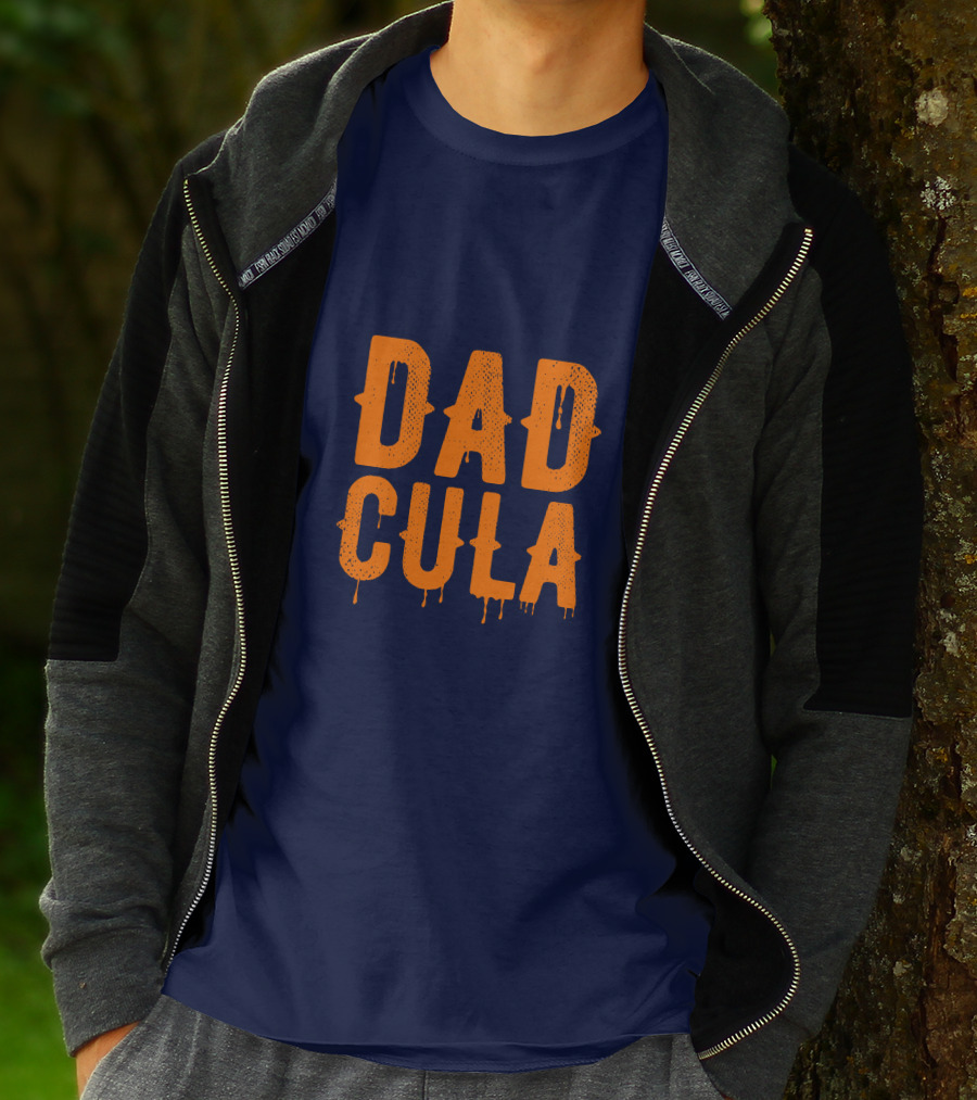 Dadcula Funny Dad Spooky Halloween Vampire Joke T-Shirt