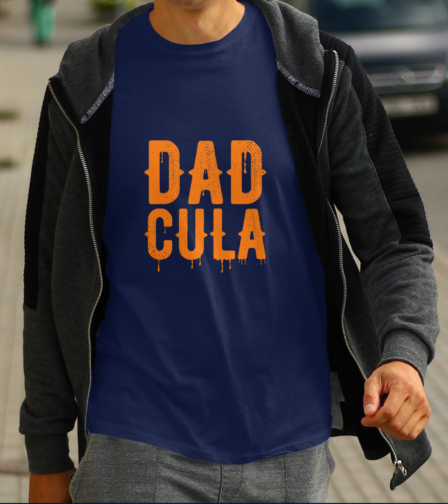Dadcula Funny Dad Spooky Halloween Vampire Joke T-Shirt