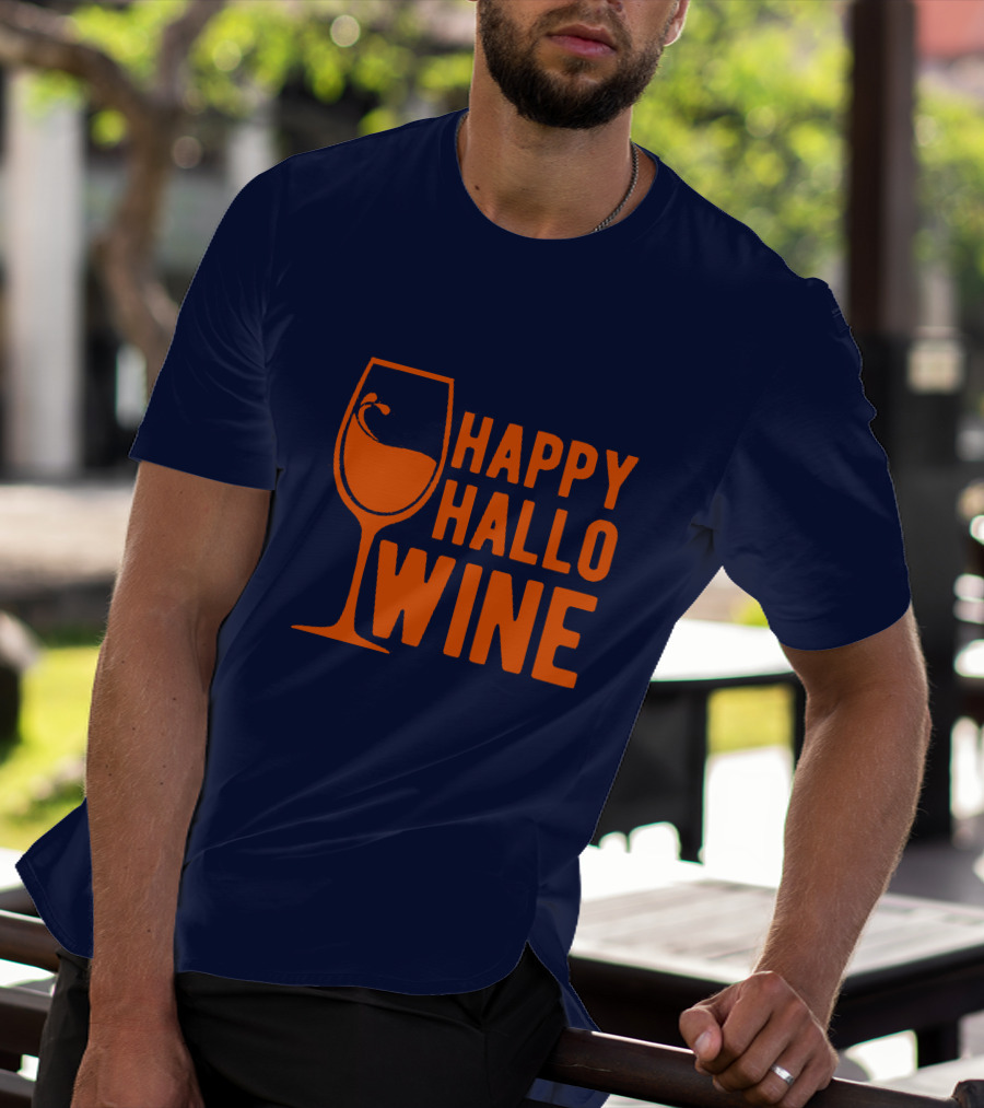 Happy HalloWine Wine Glass Halloween T-Shirt