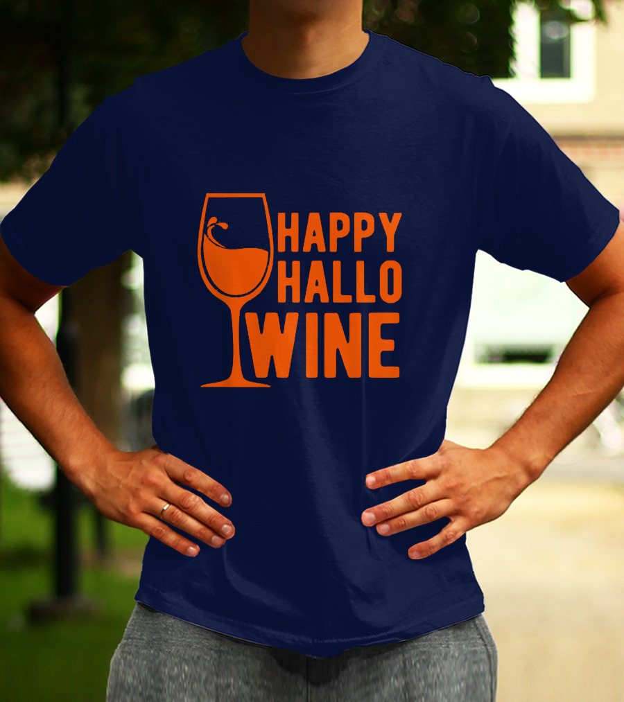 Happy HalloWine Wine Glass Halloween T-Shirt