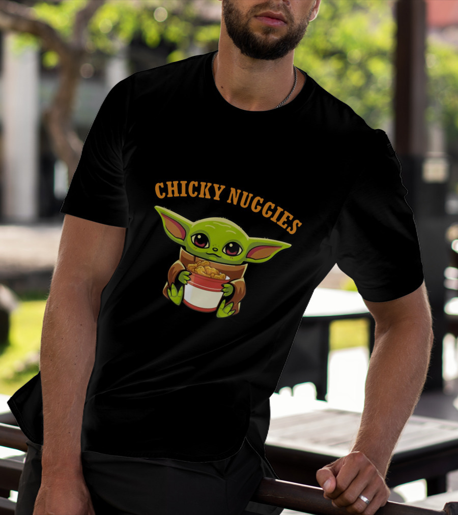 Chicky Nuggies Baby Yoda Holding Nugget Bowl T-Shirt