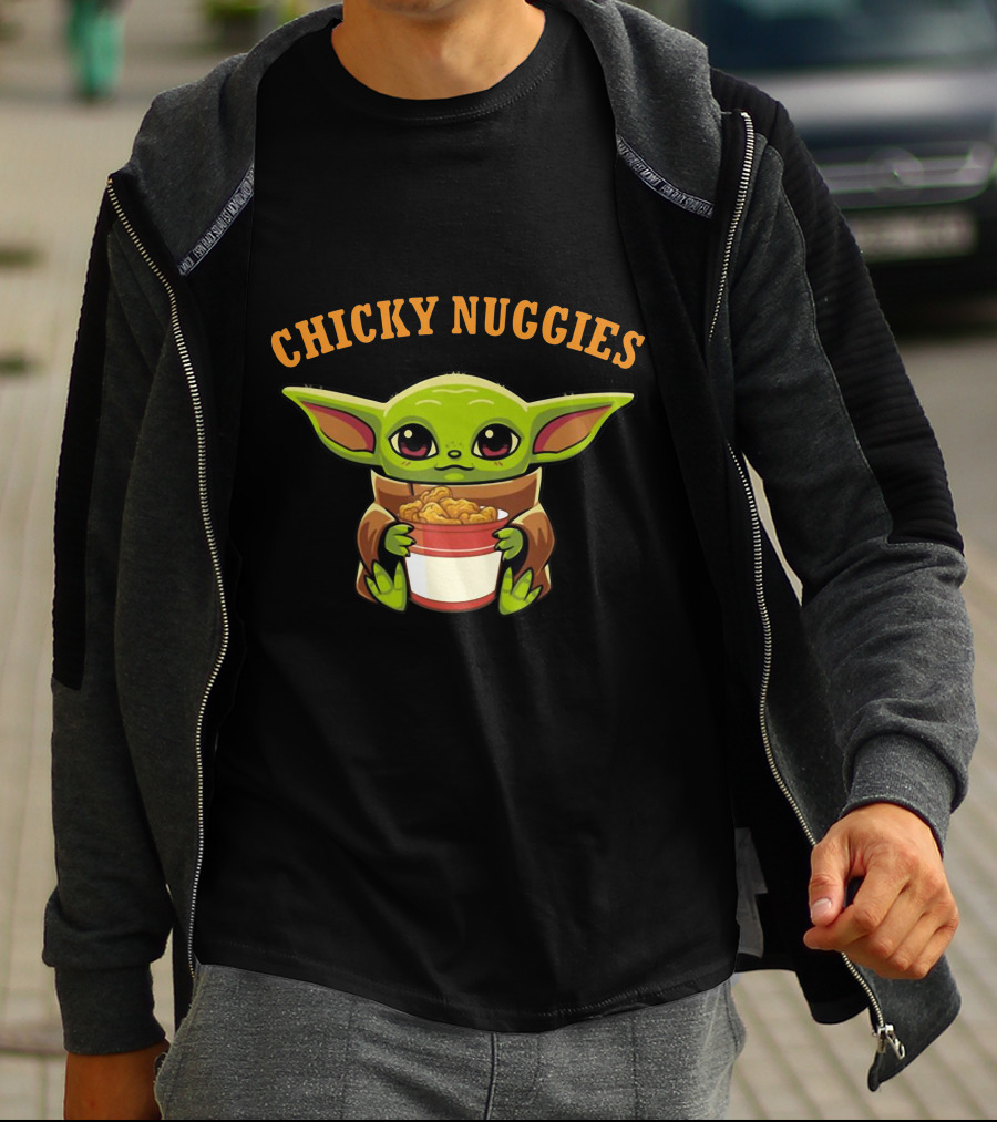 Chicky Nuggies Baby Yoda Holding Nugget Bowl T-Shirt