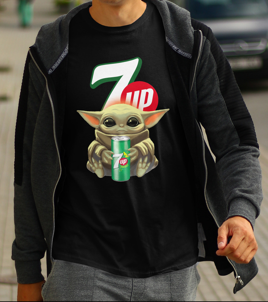 Baby Yoda Holds 7up Can T-Shirt