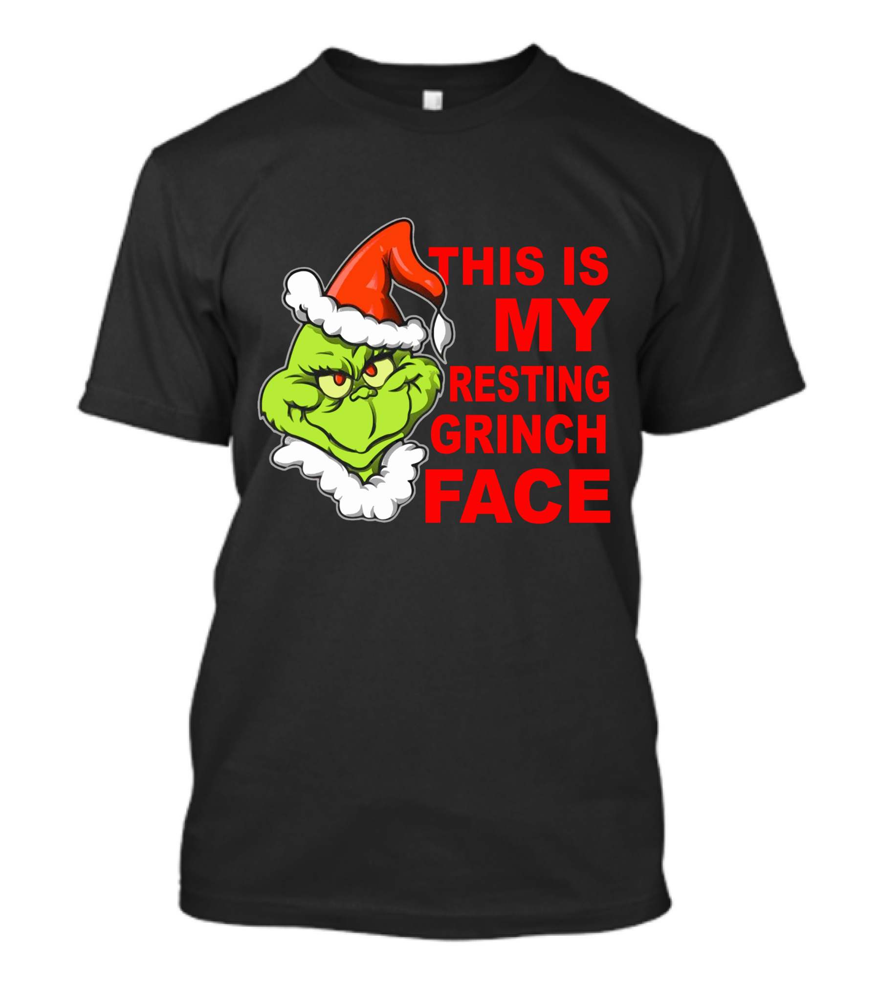 This Is My Resting Grinch Face Santa Hat Grumpy Expression T-Shirt
