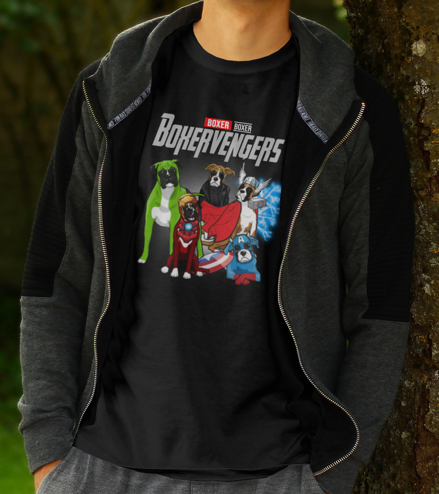 Marvel Avengers Boxer Boxervengers Dogs Superhero T-Shirt