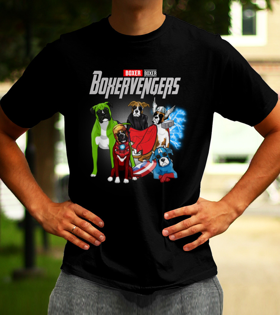 Marvel Avengers Boxer Boxervengers Dogs Superhero T-Shirt