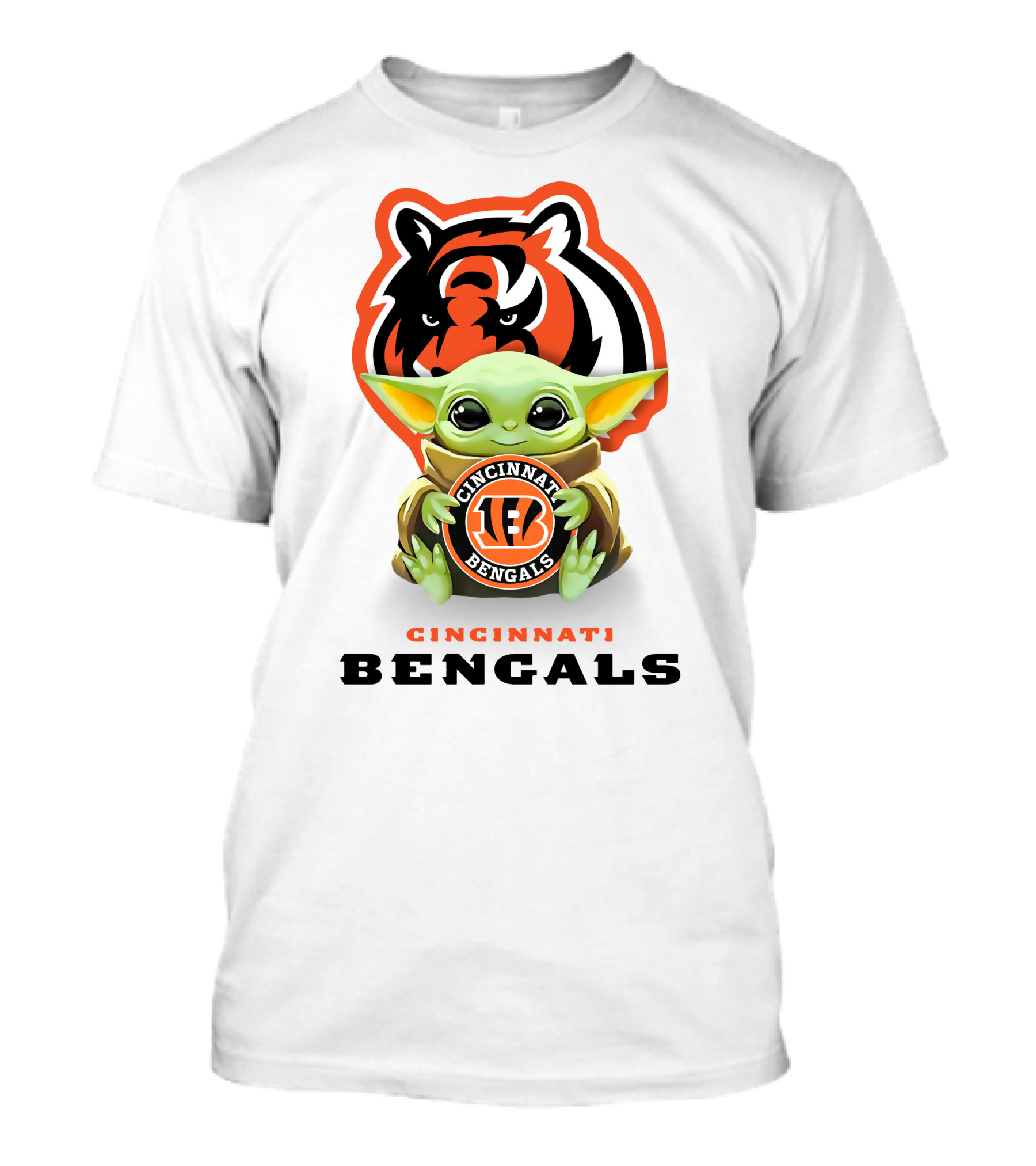 Baby Yoda Hugging Cincinnati Bengals NFL Team T-Shirt