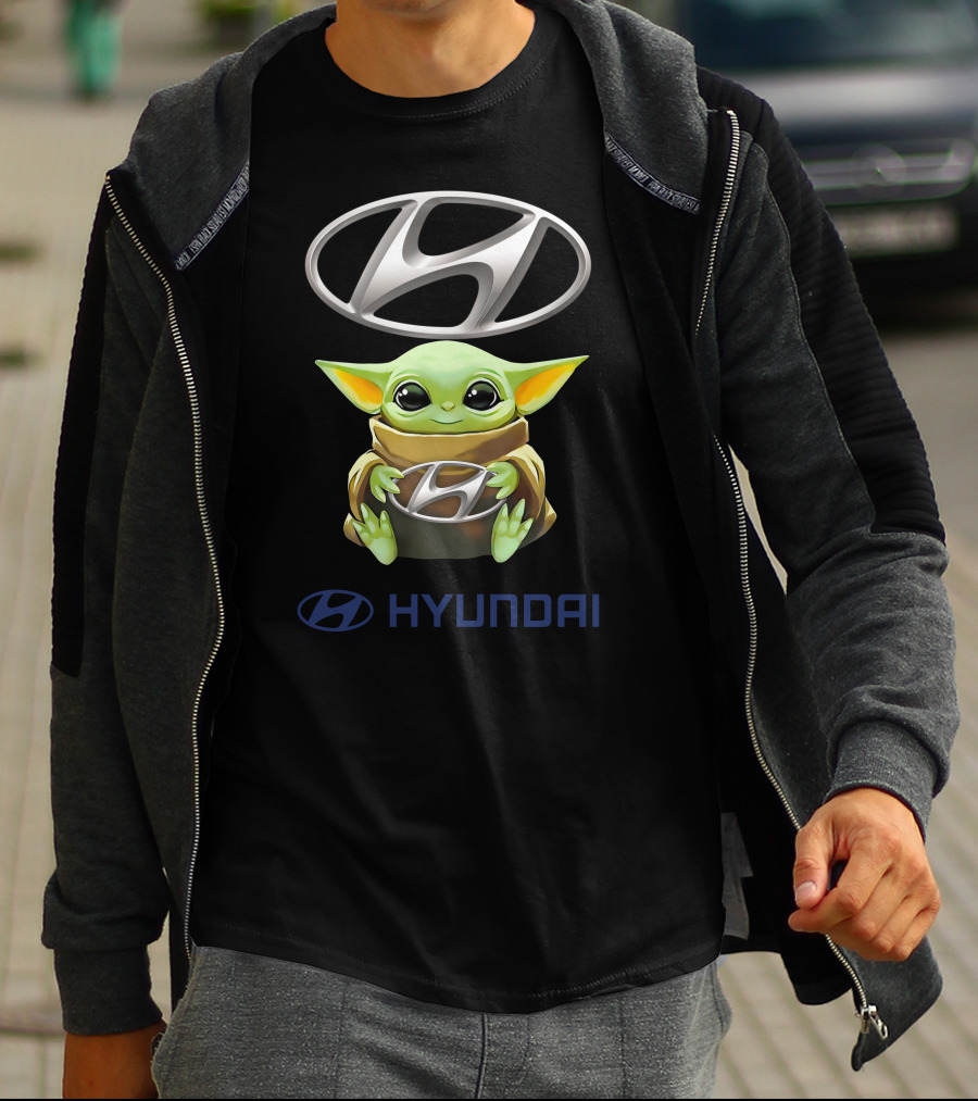 Baby Yoda Holding Hyundai T-Shirt