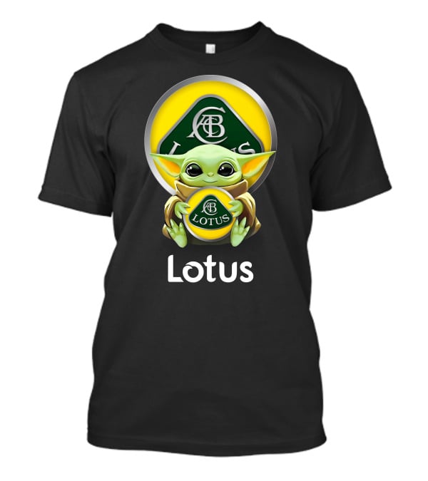 Baby Yoda Holding Lotus Cars Logo Acbc T-Shirt