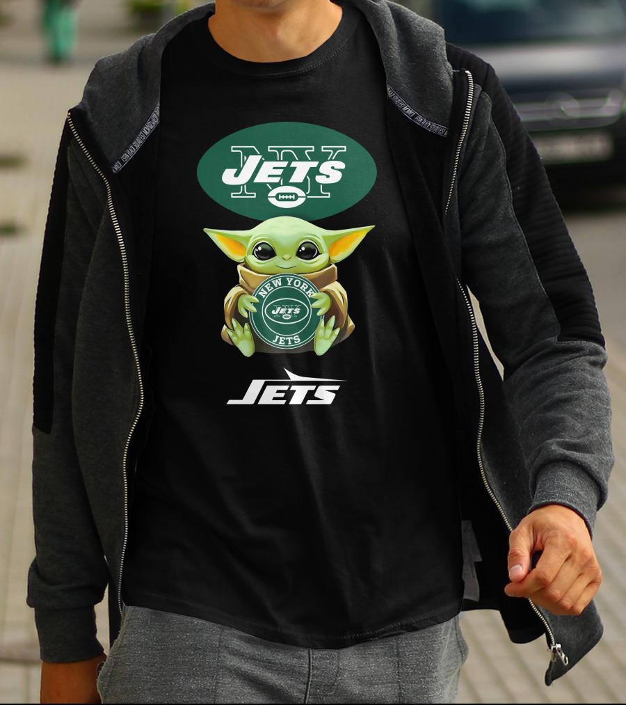 New York Jets Baby Yoda Hug Jets T-Shirt
