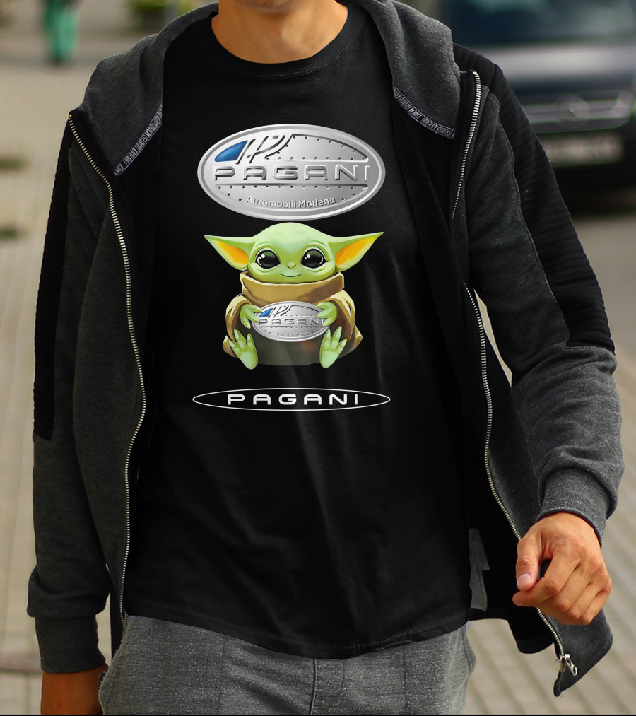 Baby Yoda Holding Pagani Automobili Modena T-Shirt