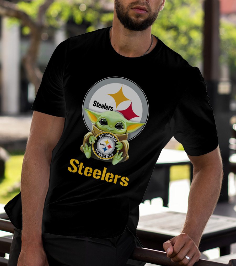 Baby Yoda Pittsburgh Steelers Hug Steelers T-Shirt