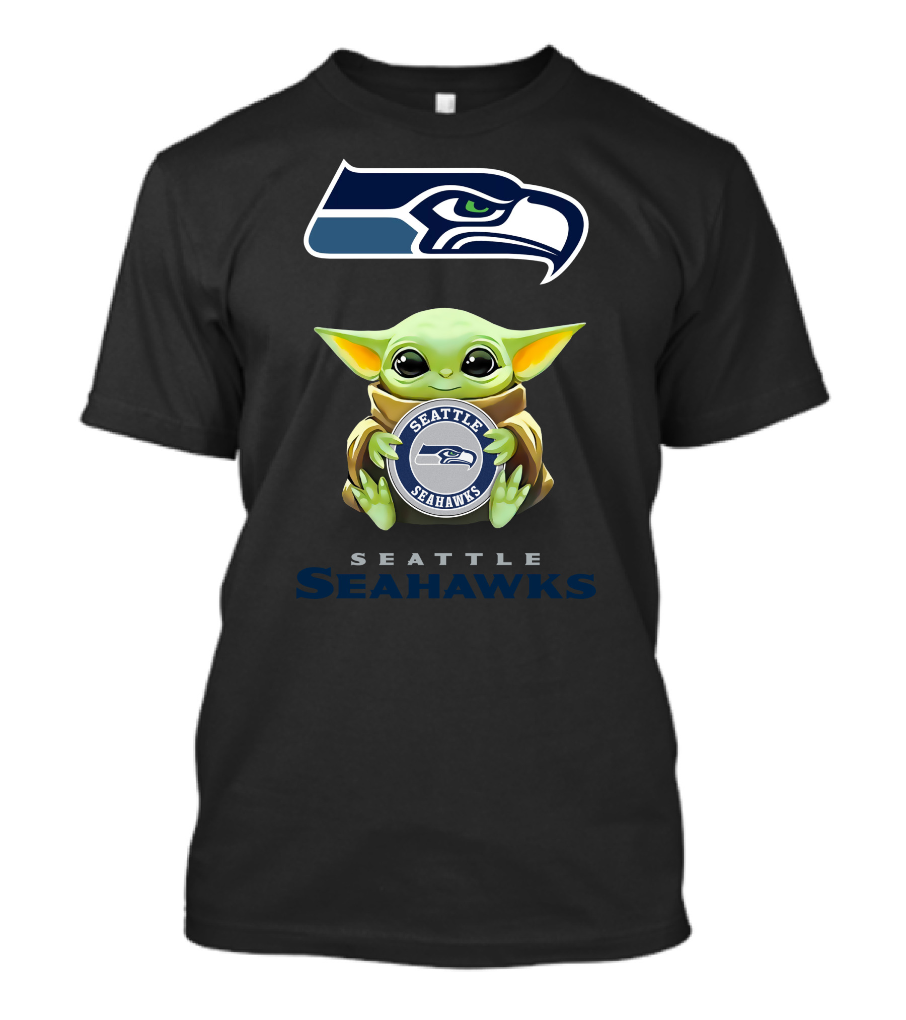 Baby Yoda Seattle Seahawks Hug Official NFL Character T-Shirt