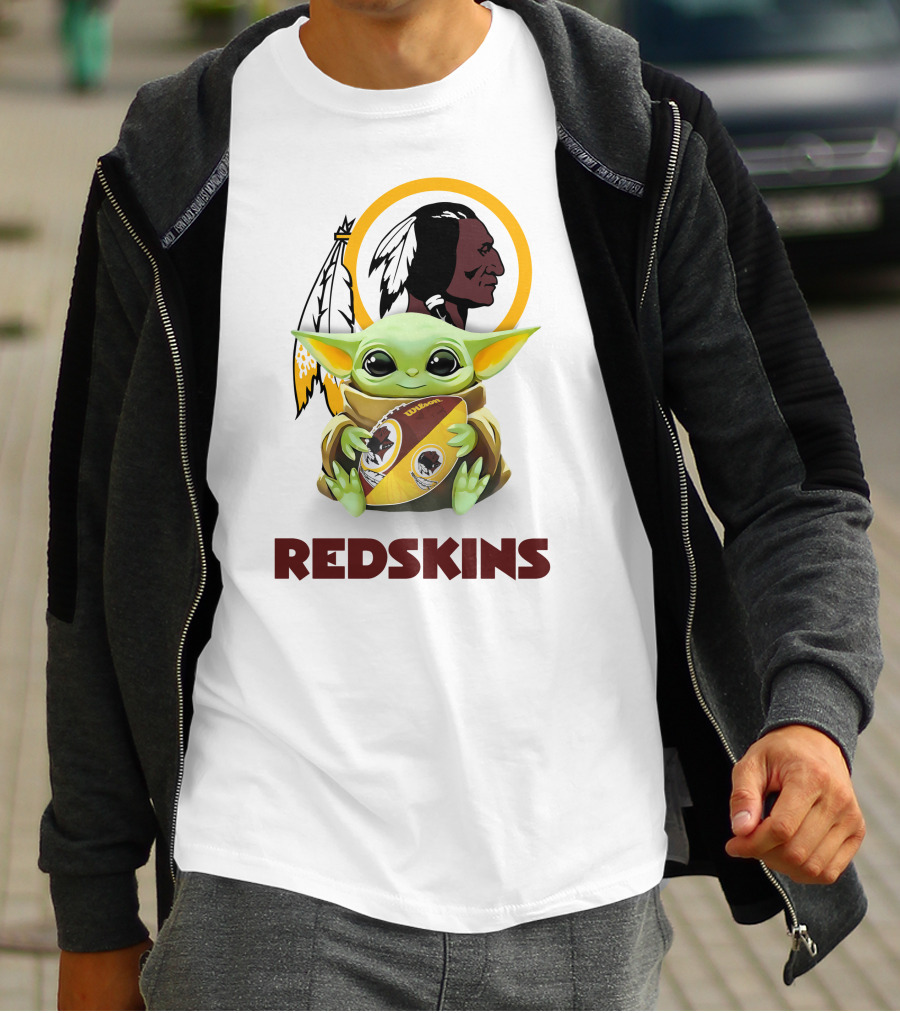 Baby Yoda Hug Redskins Football Washington T-Shirt