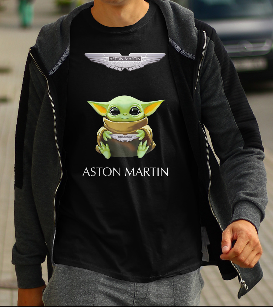Star Wars Baby Yoda Hugging Aston Martin T-Shirt