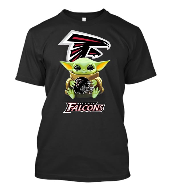 Atlanta Falcons Baby Yoda With Helmet And Team T-Shirt