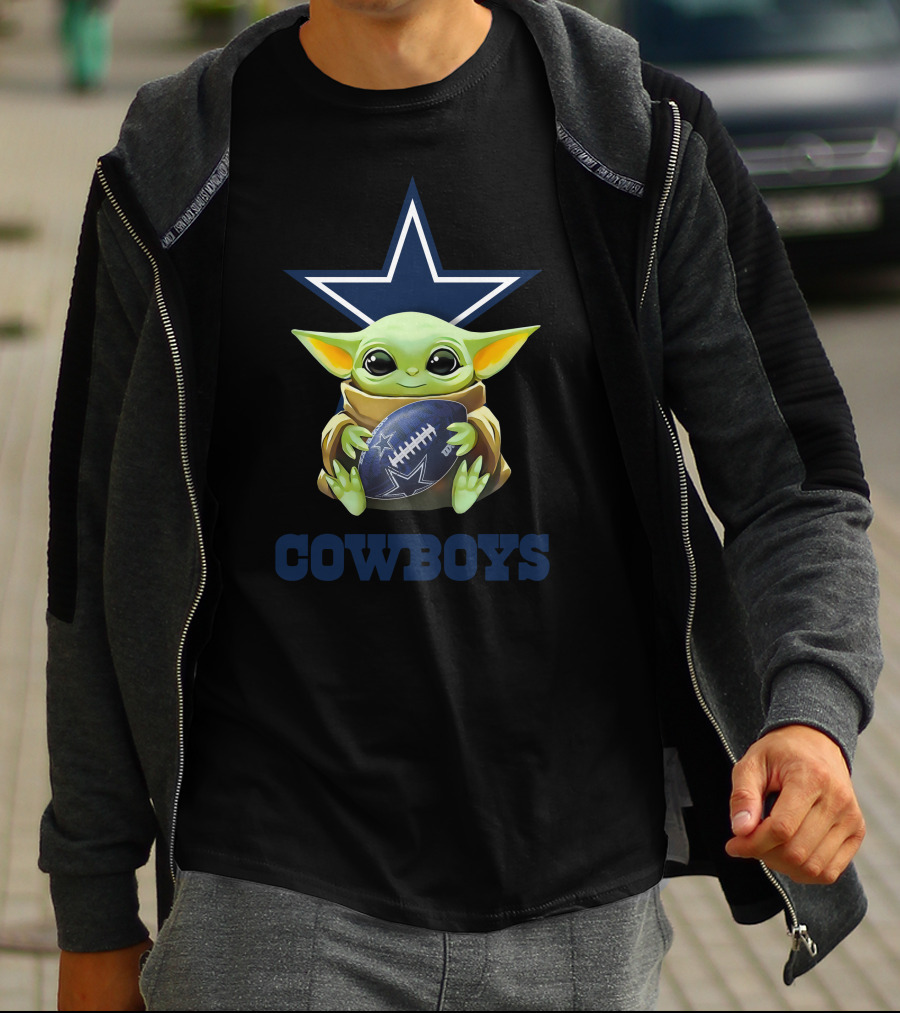 Star Wars Baby Yoda Dallas Cowboys Football Fan T-Shirt