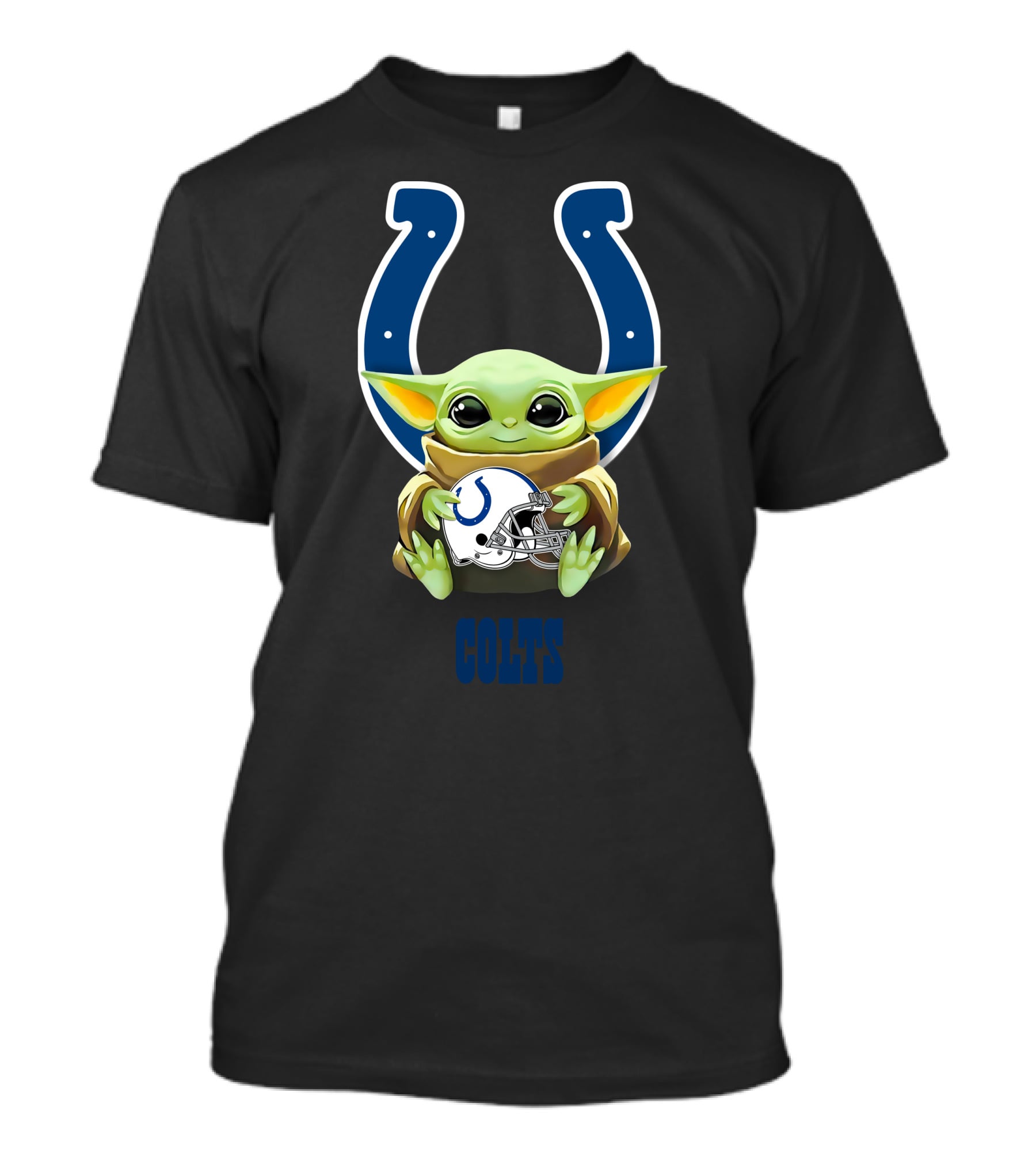 Star Wars Baby Yoda Colts Helmet Hug Indianapolis T-Shirt