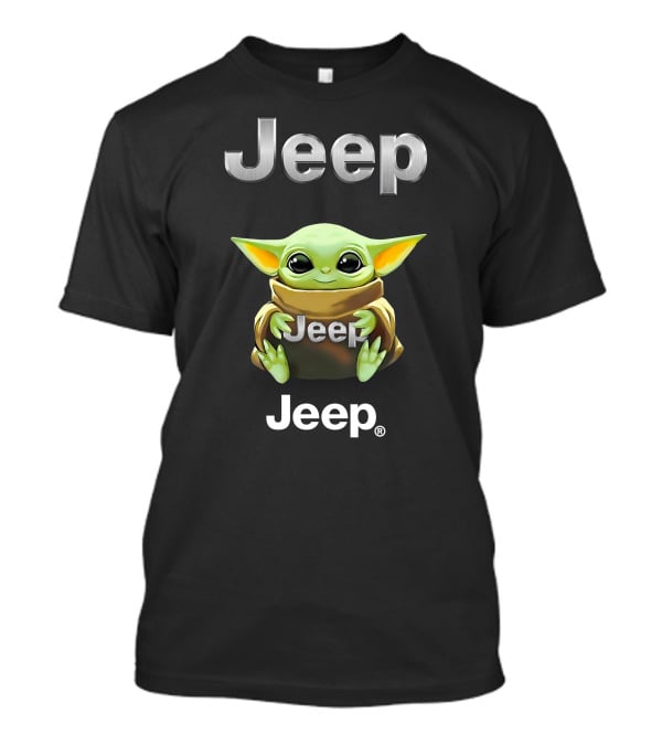 Star Wars Baby Yoda Jeep Hugging T-Shirt