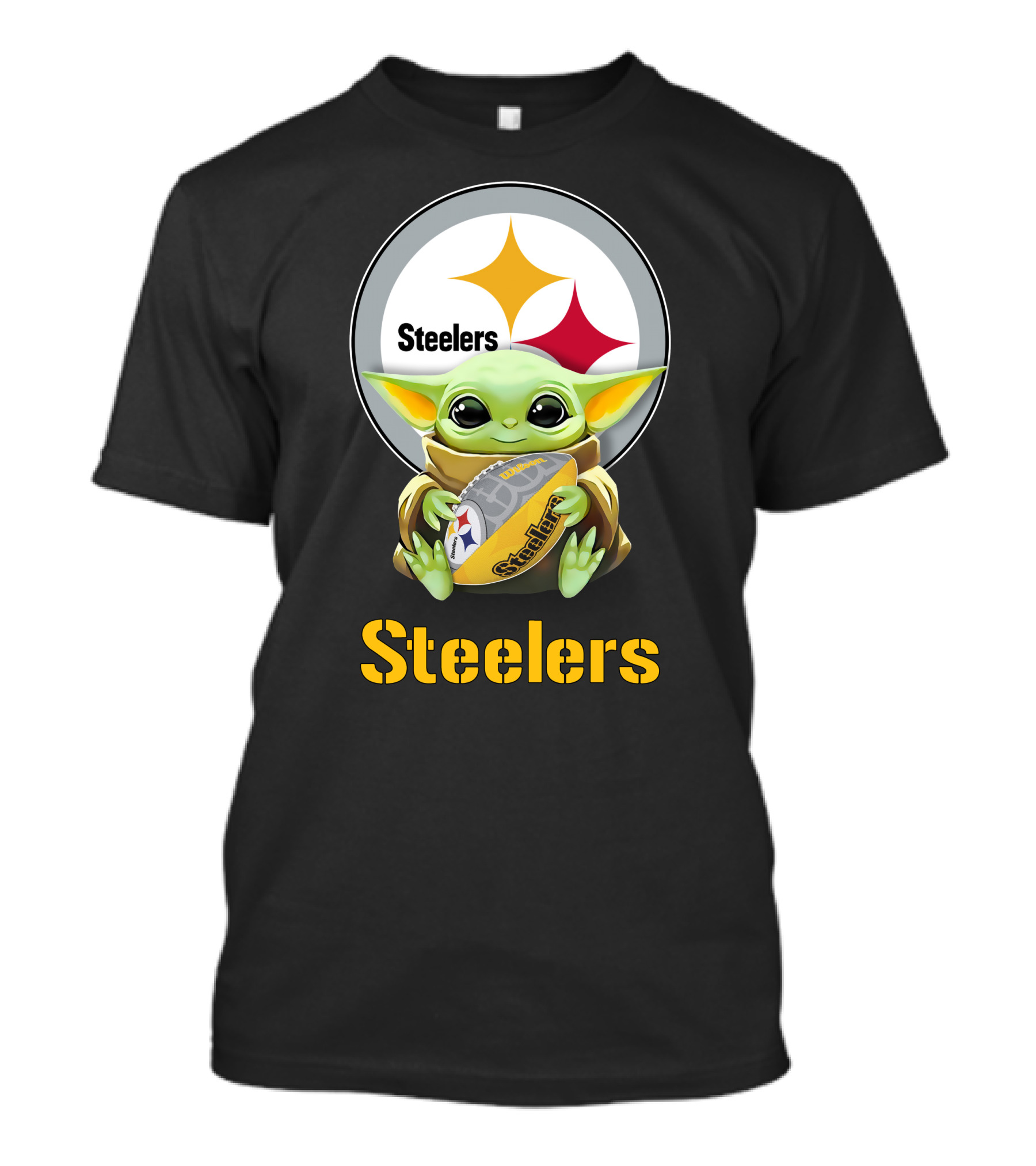 Star Wars Baby Yoda Hug Steelers Football Fan Tailgate T-Shirt
