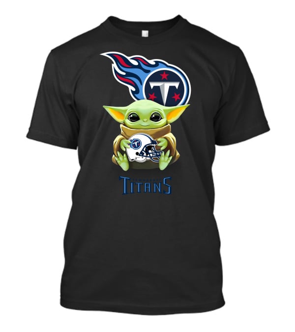 Tennessee Titans Baby Yoda Hugging Helmet Star Wars T-Shirt