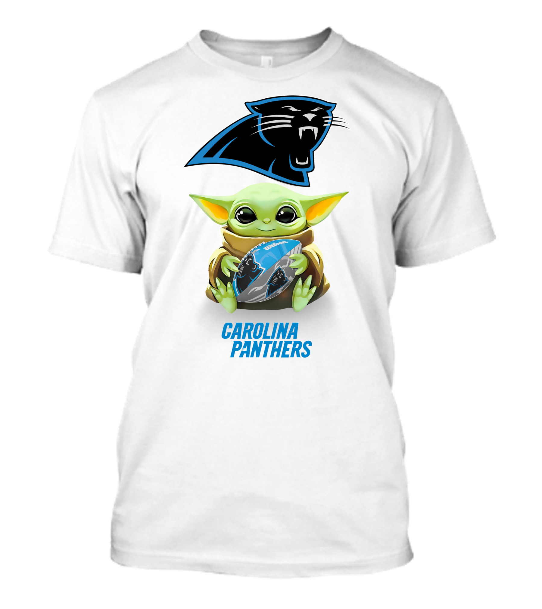 Baby Yoda Hug Carolina Panthers Football T-Shirt