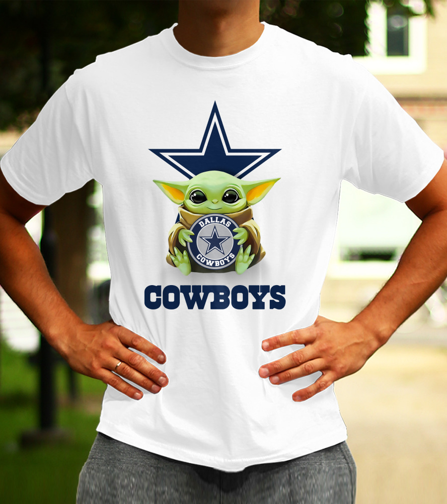 Baby Yoda Dallas Cowboys Hug Cuteness Star Wars NFL Fan Favorite T-Shirt