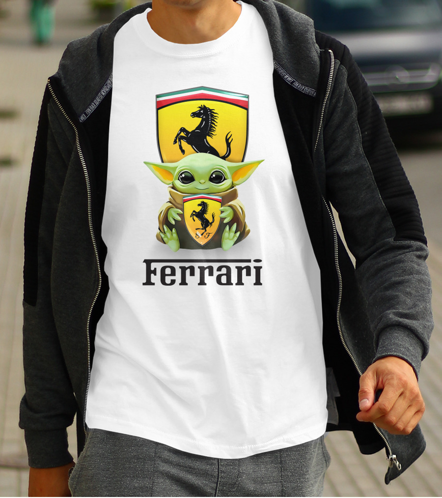 Baby Yoda Holding Ferrari T-Shirt