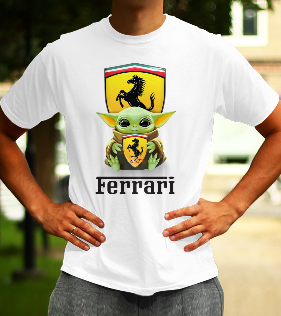 Baby Yoda Holding Ferrari T-Shirt