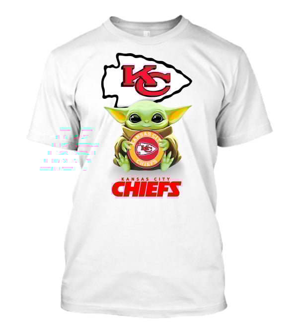 Kansas City Chiefs Baby Yoda Hugging Logo Chiefs T-Shirt
