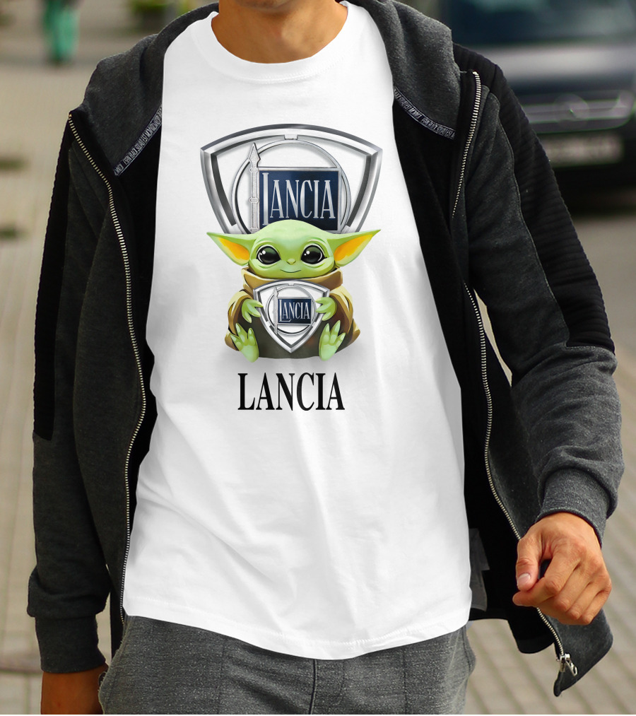 Lancia Baby Yoda Hug Emblem White T-Shirt
