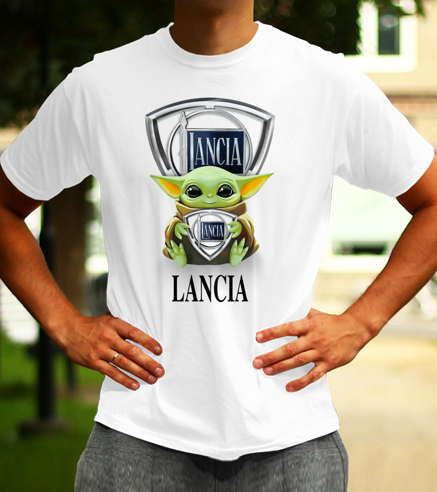Lancia Baby Yoda Hug Emblem White T-Shirt
