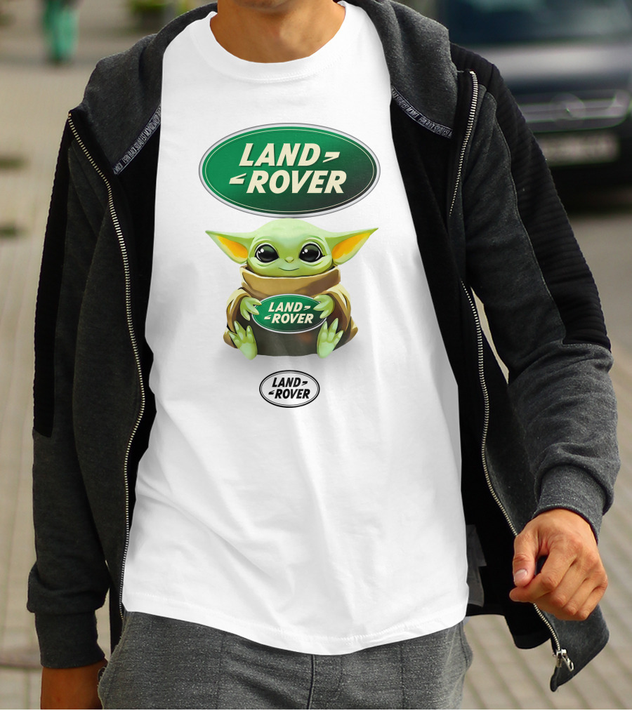 Baby Yoda Land Rover Green Logo Hug T-Shirt