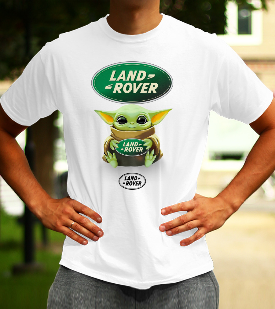 Baby Yoda Land Rover Green Logo Hug T-Shirt