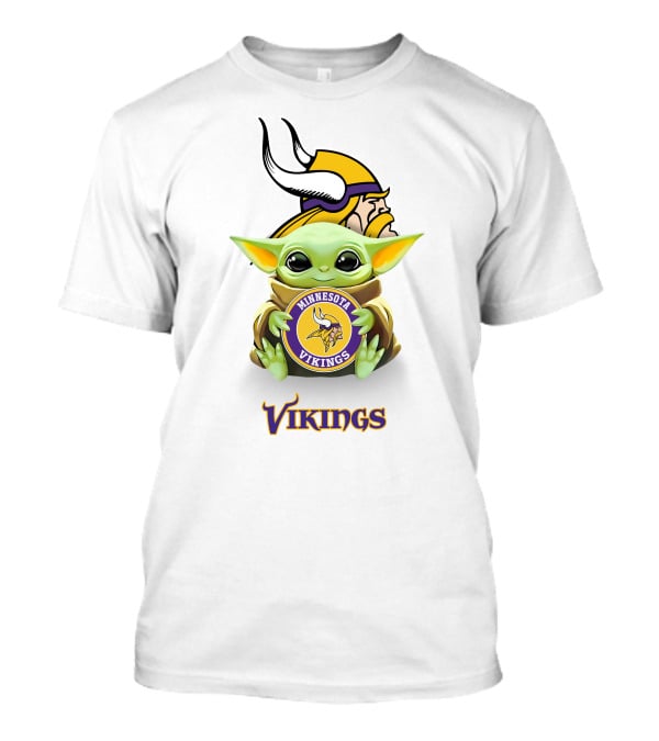 Minnesota Vikings Baby Yoda Hugging Team T-Shirt
