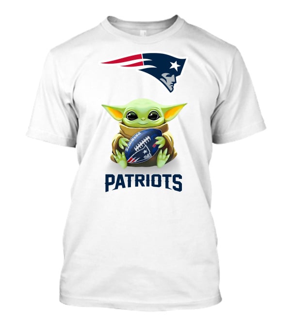 Baby Yoda New England Patriots Football Hug T-Shirt