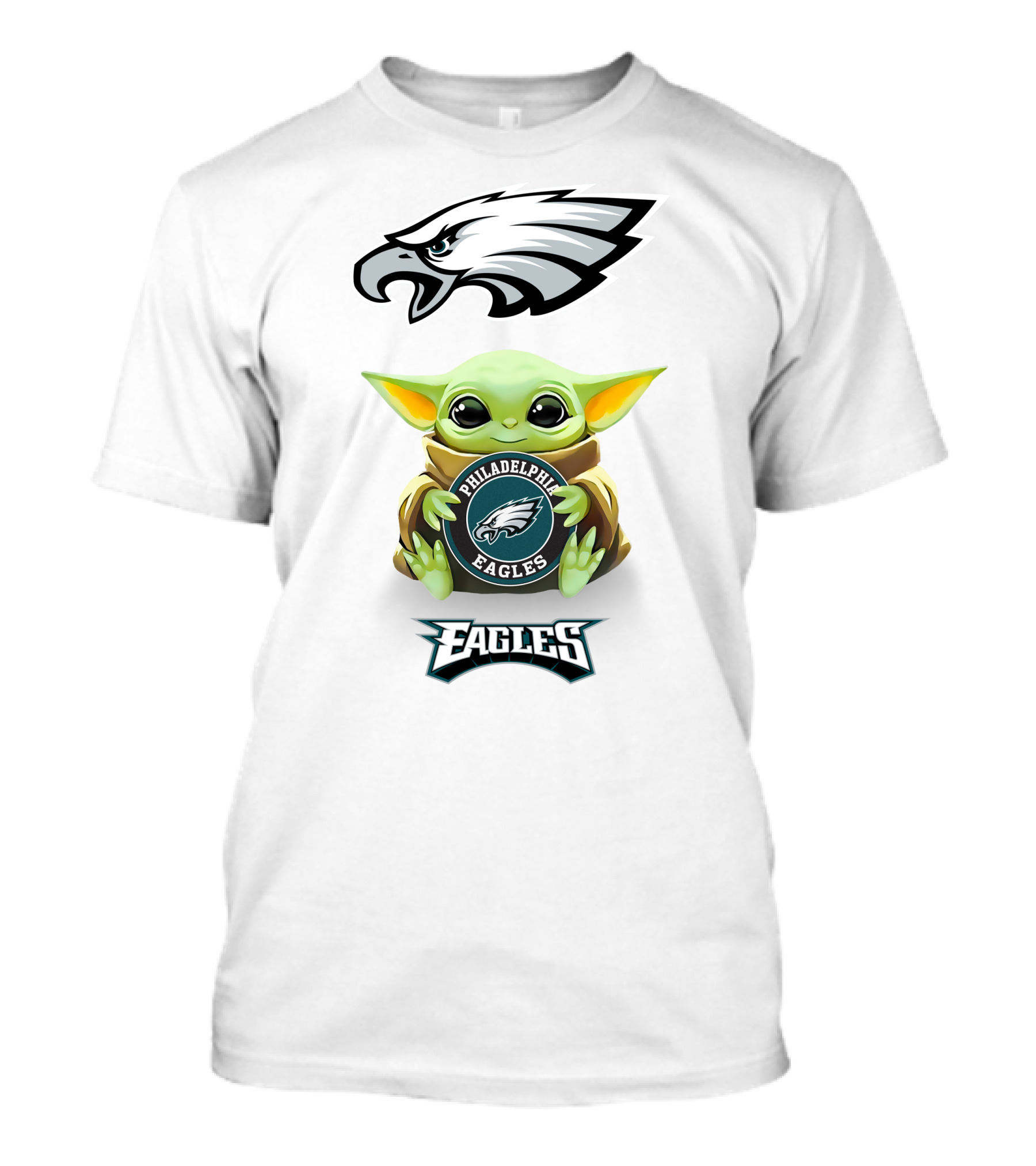Baby Yoda Philadelphia Eagles Hug Logo Eagles T-Shirt
