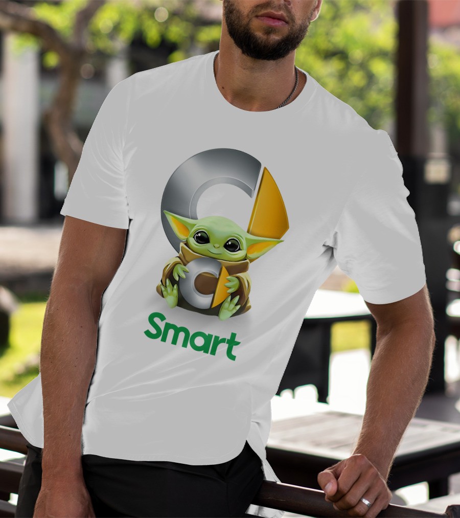 Baby Yoda Hug C Smart White T-Shirt