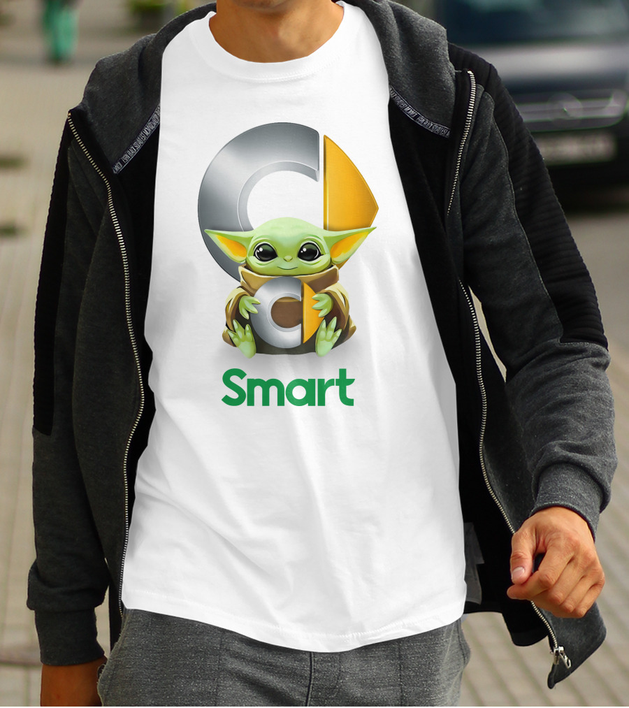 Baby Yoda Hug C Smart White T-Shirt