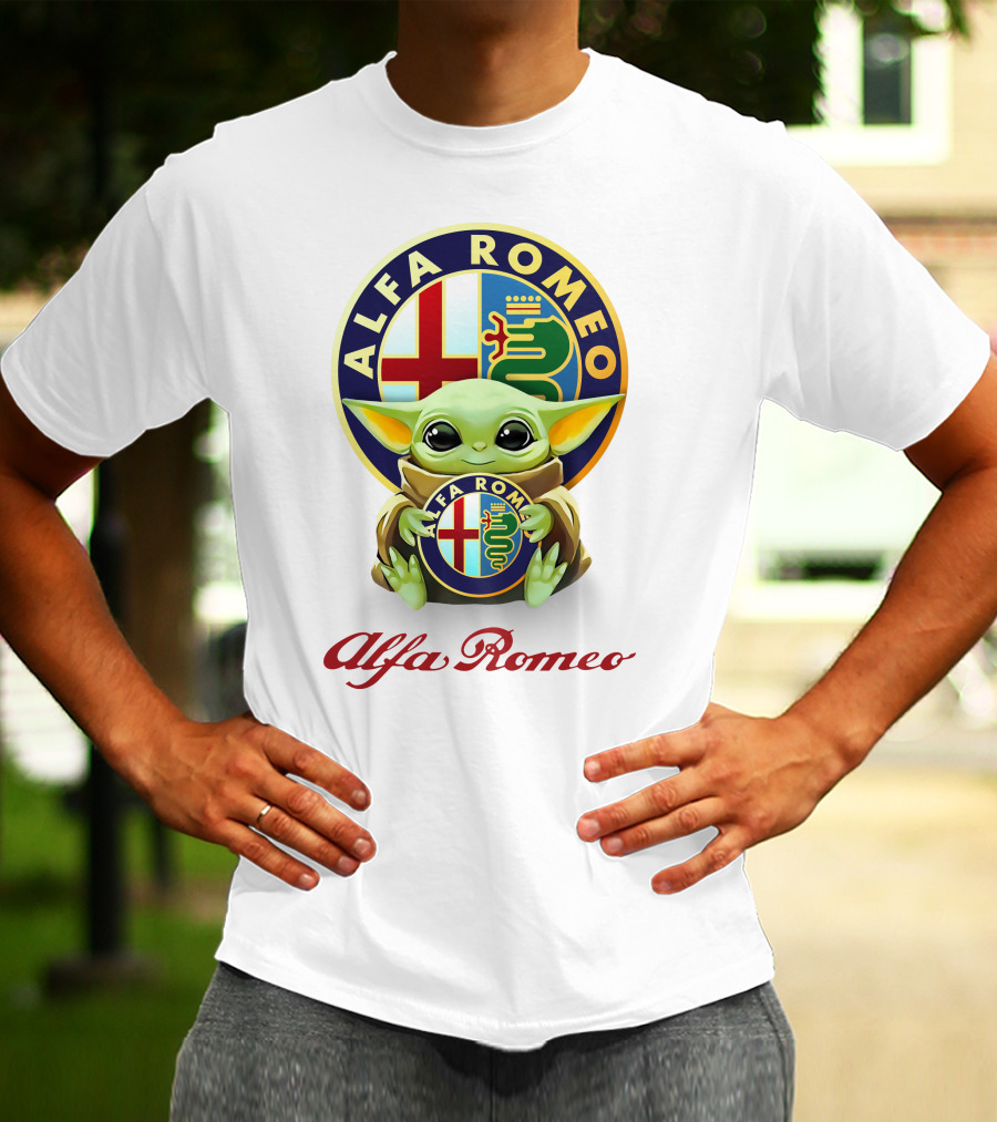 Star Wars Baby Yoda Holding Alfa Romeo T-Shirt