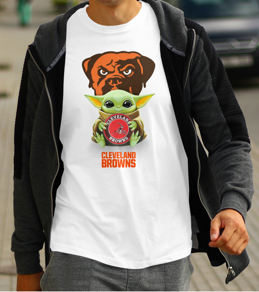 Star Wars Baby Yoda Cleveland Browns T-Shirt