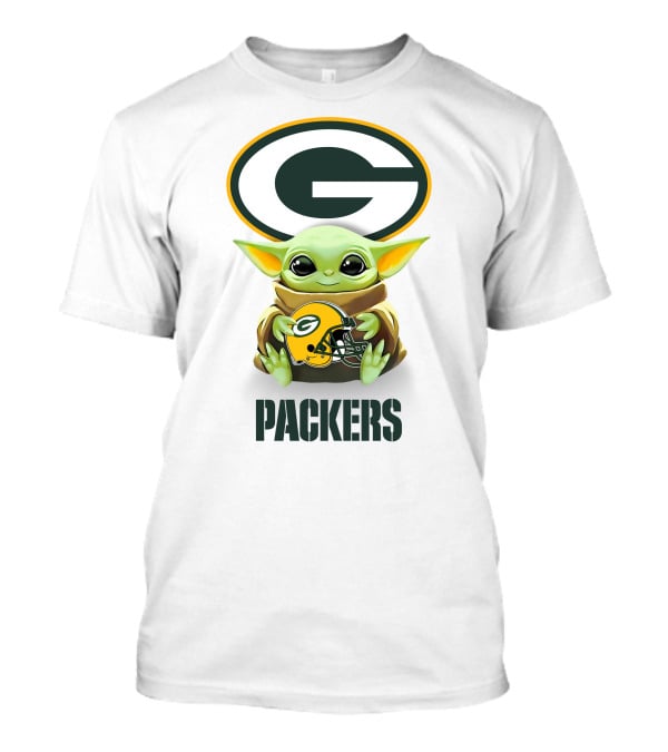 Star Wars Baby Yoda Holding Green Bay Packers Helmet Packers T-Shirt