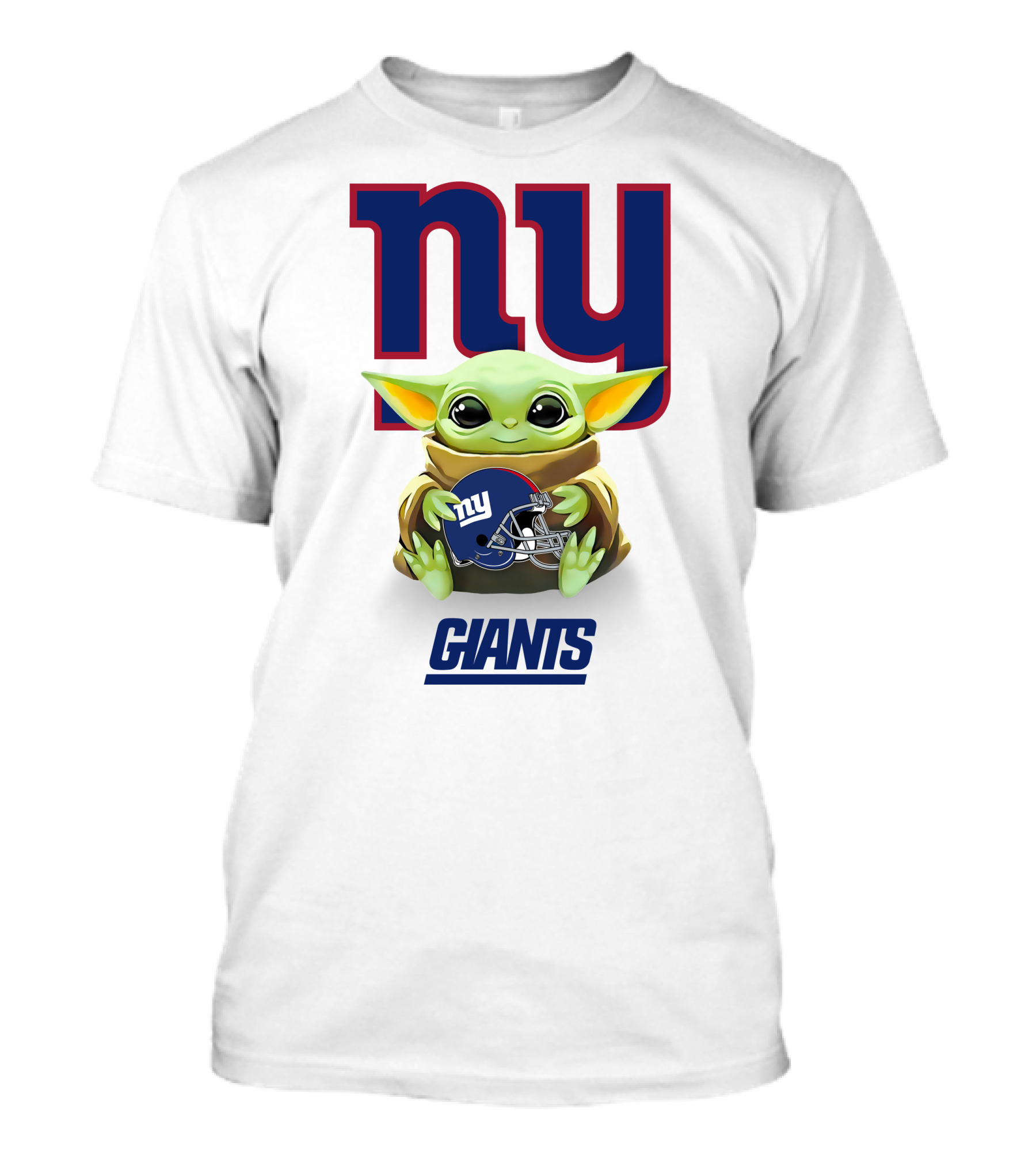 Star Wars Baby Yoda Holding New York Giants Helmet NY Giants T-Shirt