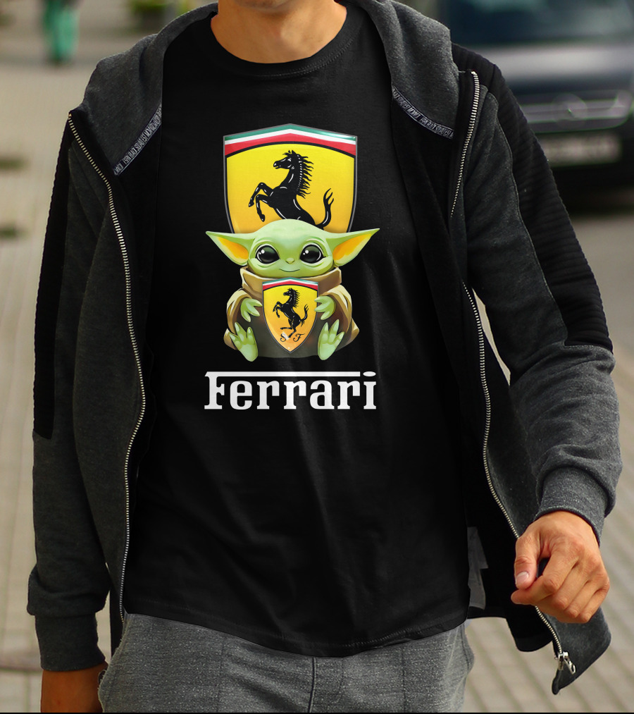 Ferrari Grogu Hug Black T-Shirt