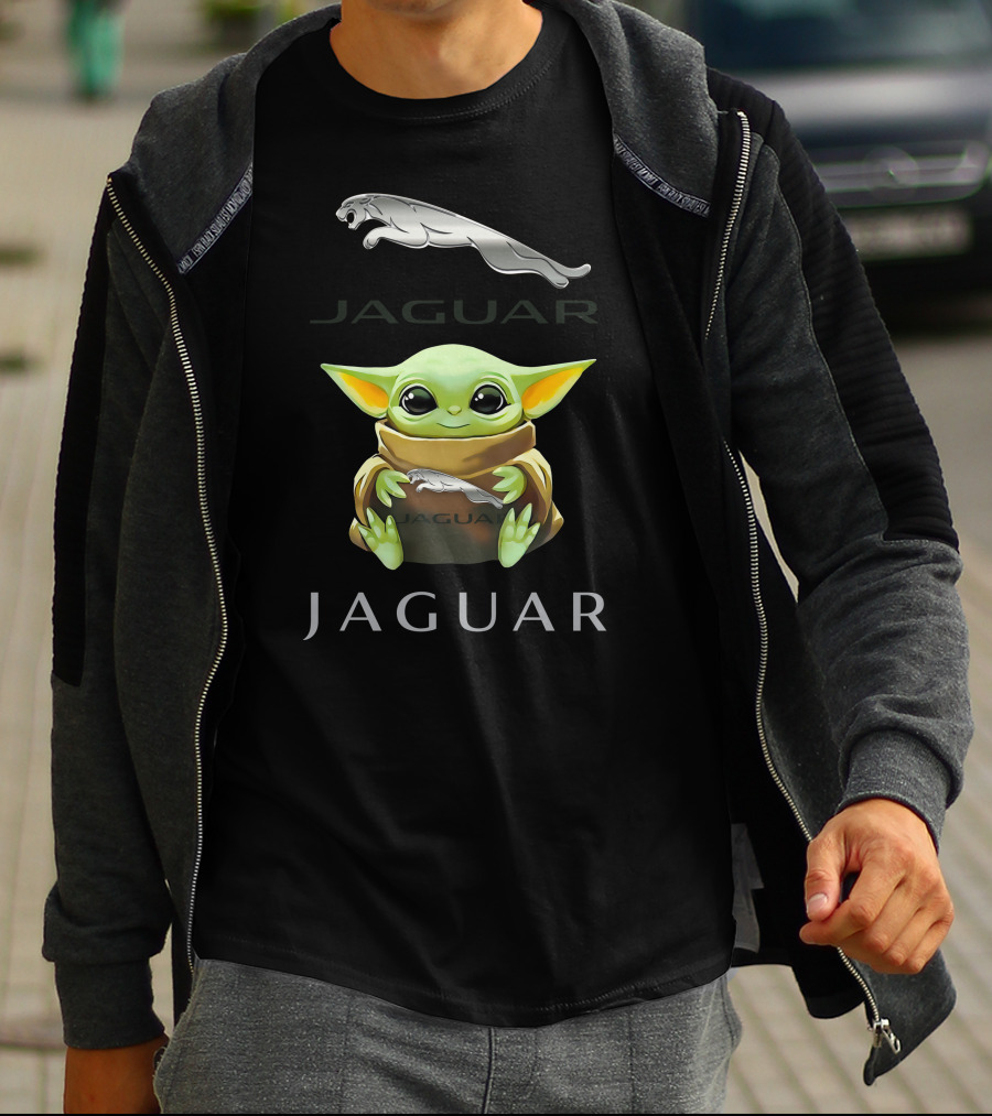 Grogu Hug Jaguar Logo Fusion T-Shirt