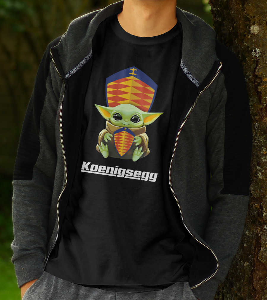 Grogu Holding Koenigsegg Shield T-Shirt