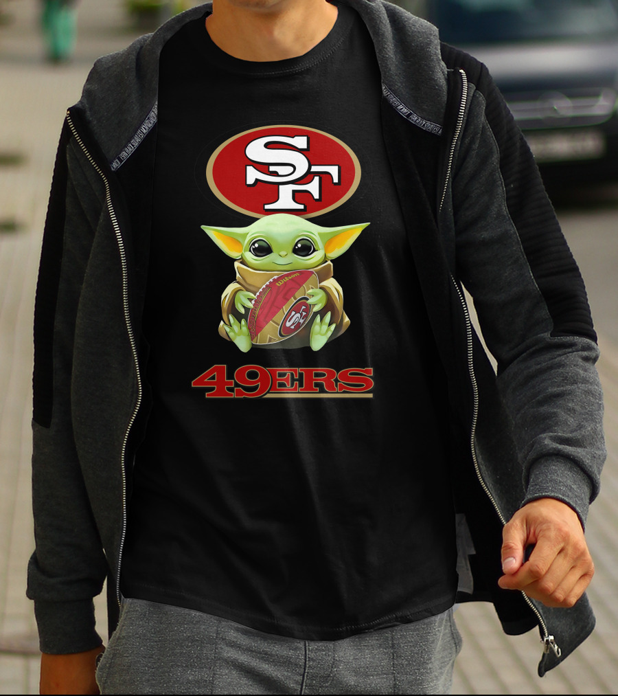 Grogu San Francisco 49ers Football Hug Tailgate T-Shirt
