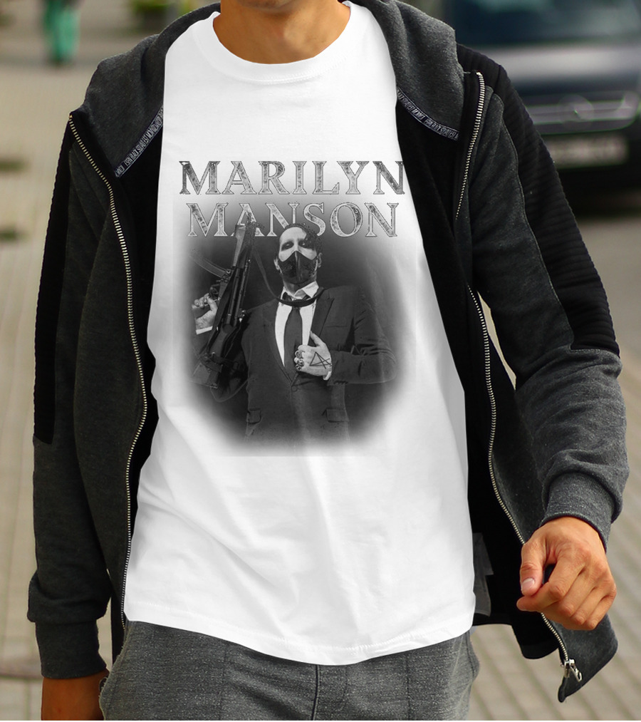 Marilyn Manson Suit Mask Gun T-Shirt